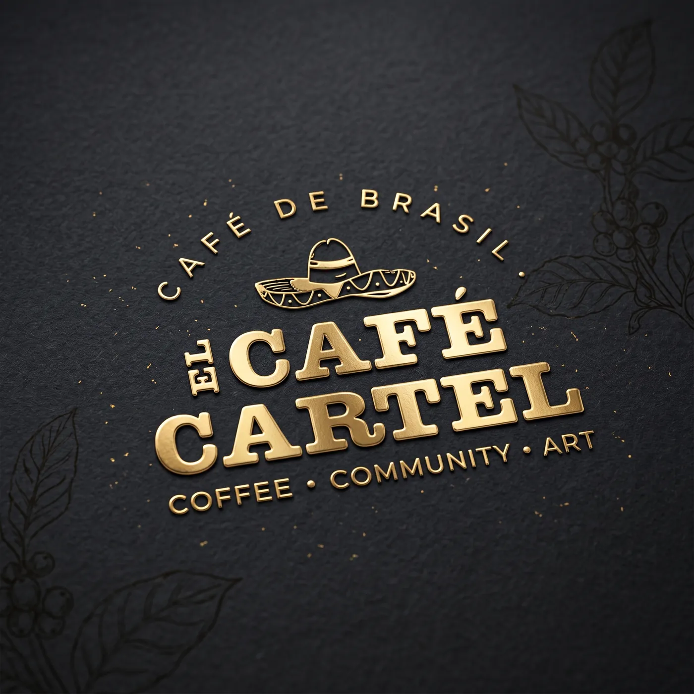 El Café Cartel zlatni logo — Coffee, Community, Art